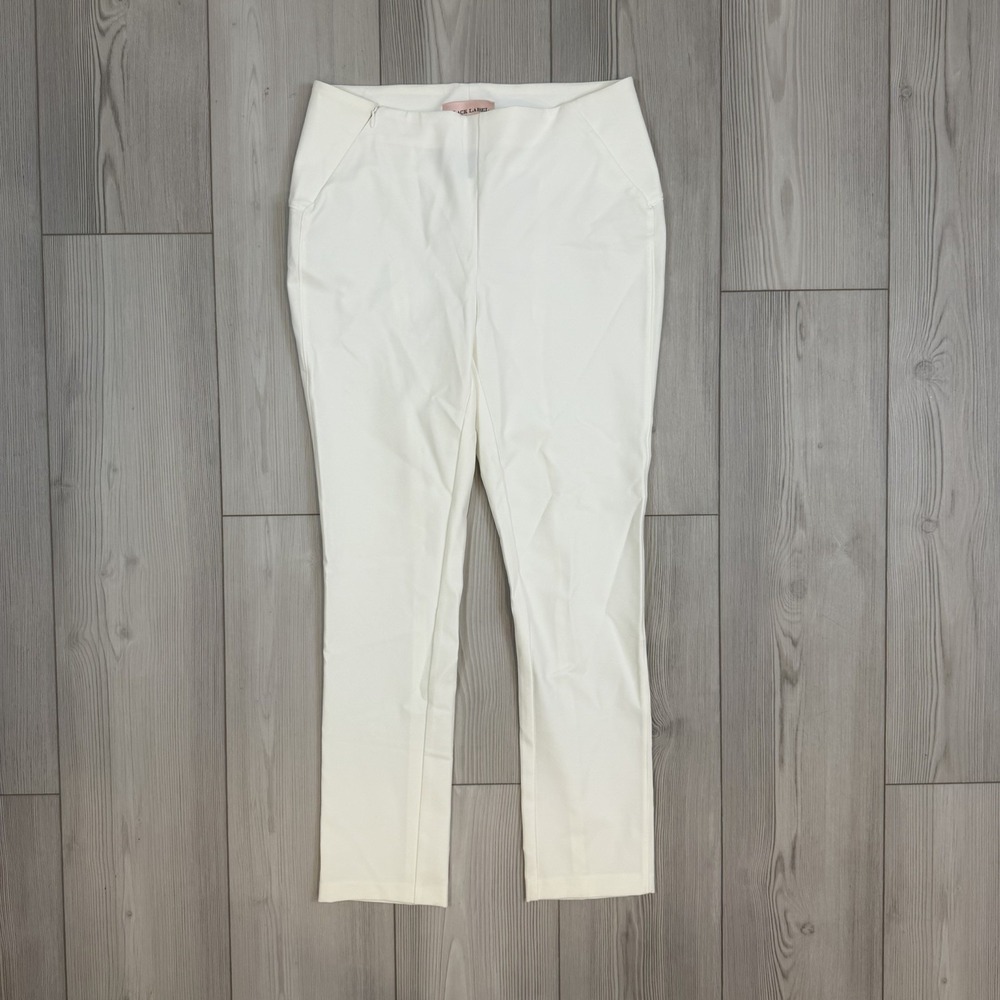 Black Label By Chico's Womens Sz 4 Sublime Stretch Pants White Pull‎ On Stretch